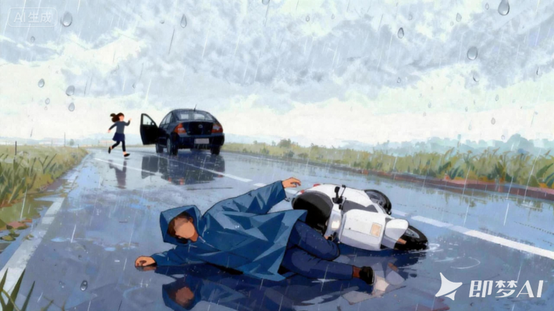 jimeng-2025-12-09-9729-女人向摔倒的人方向跑